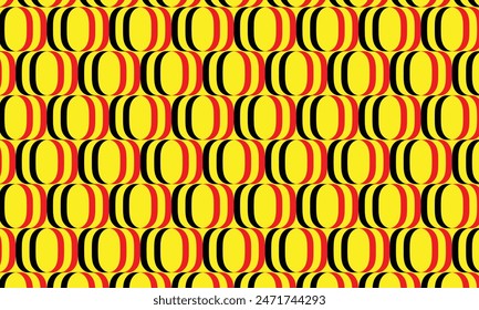 abstract simple geometric black red bracket pattern on yellow.