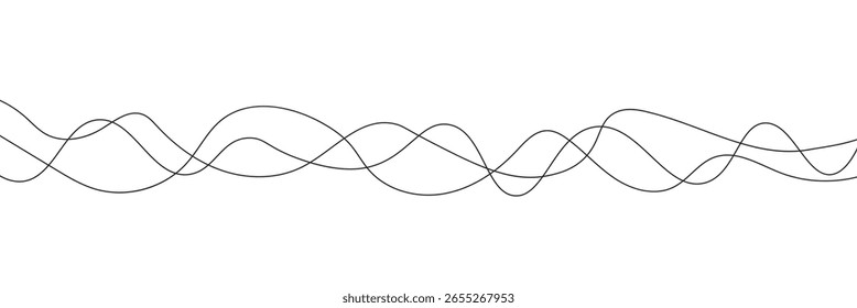 abstract simple geometric black single wavy lines art can be used background.