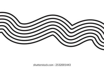 abstract simple geometric black wavy lines art can be used background.