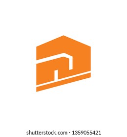 abstract simple geometric building logo vector