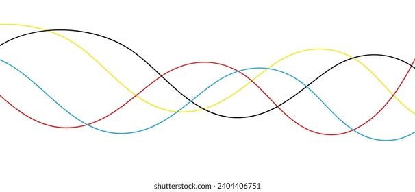 arte abstracto de línea ondulada de color geométrico simple y geométrico.