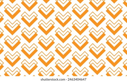 abstract simple geometric orange heart pattern art.