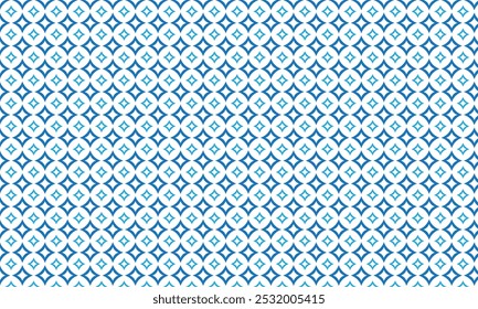 abstract simple geometric seamless blue star pattern can be used background.