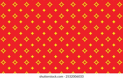 El patrón amarillo inconsútil geométrico simple abstracto de la estrella en rojo se puede utilizar el fondo.