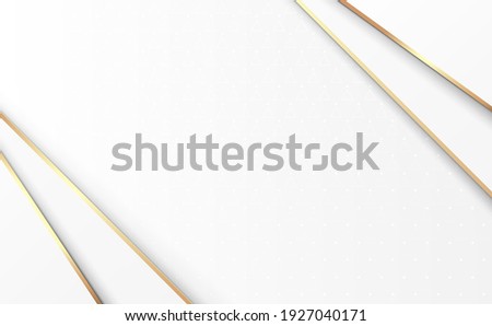 Abstract simple geometric shape luxury gold trim and white background. Vector illustration