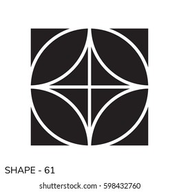 Abstract Simple Geometric Shape Minimal Object Pattern In Black and White Color