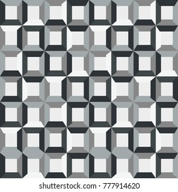 Abstract simple geometric square pattern - vector seamless background. Tile graphic design. Modern stylish cube texture.