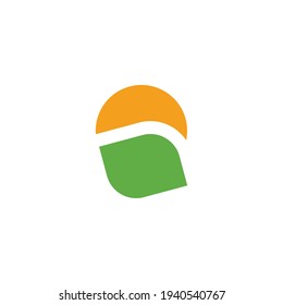 abstraktes einfaches geometrisches Logo für die Sonnenblattlandwirtschaft, Vektorsymbol