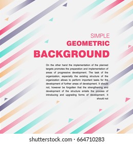Abstract a simple geometric template for the presentation. Template for business and creativity and text.