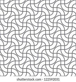 Abstract simple geometric vector pattern - entwined gray lines on white background