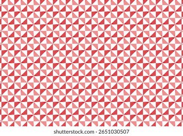 Abstract  simple geometric vector pattern seamless diagonal fan with circle line, red background. Light modern simple wallpaper, bright tile backdrop, textile design or interior decoration