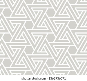 Abstract simple geometric vector seamless pattern with white line texture on grey background. Light gray modern wallpaper, bright tile backdrop, monochrome graphic element.