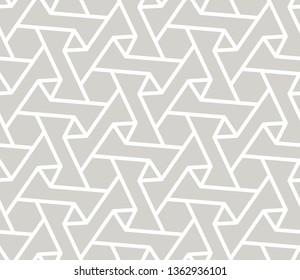 Abstract simple geometric vector seamless pattern with white line texture on grey background. Light gray modern wallpaper, bright tile backdrop, monochrome graphic element.