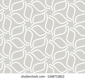 Abstract simple geometric vector seamless pattern with white line texture on grey background. Light gray modern wallpaper, bright tile backdrop, monochrome graphic element.