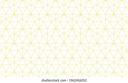 Abstract simple geometric vector seamless pattern with gold line texture on white background. 
