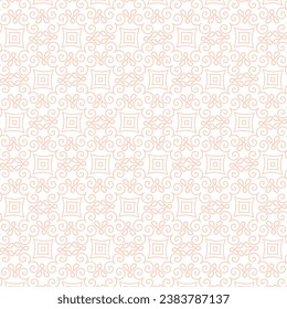 Abstract simple geometric vector seamless pattern with gold line texture on white background. Light modern simple wallpaper, bright tile backdrop, monochrome graphic element