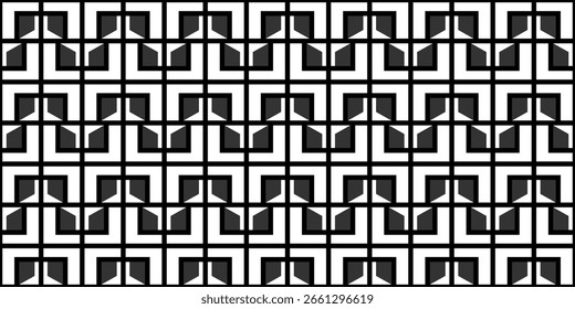 Abstract simple geometric vector seamless pattern with black color