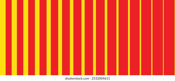 El patrón ondulado geométrico simple abstracto amarillo de las líneas grandes a Pequeñas en rojo se puede utilizar el fondo, el Fondo de pantalla, la ropa, las envolturas.
