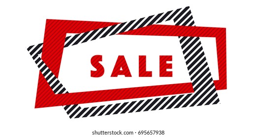 abstract simple geometry header with stripe pattern in frame shape. modern decorative design element for web and print design.