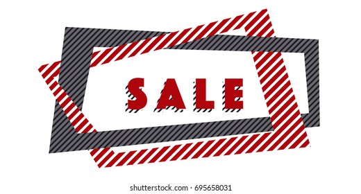 abstract simple geometry header with stripe pattern in frame shape. modern decorative design element for web and print design.