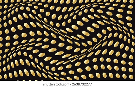 abstract simple golden dot grid wave pattern can be used background.