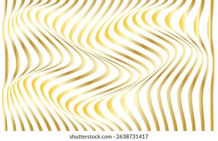 abstract simple golden line wavy pattern art can be used background.