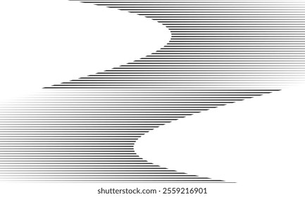 abstract simple gradient flag irregular thin line pattern design.