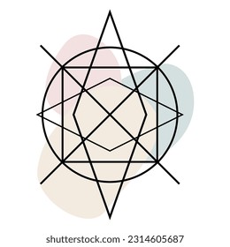 Abstract Simple Graphic Symbol Icon Design Pattern Background Line Ethnic Abstract Sign Element Icon Template