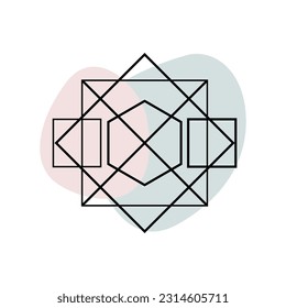 Abstract Simple Graphic Symbol Icon Design Pattern Background Line Ethnic Abstract Sign Element Icon Template