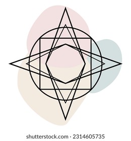 Abstraktes einfaches grafisches Symbol Symbol Design Muster Hintergrund Linie Ethnisches abstraktes Zeichen Symbol Vorlage