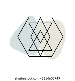 Abstract Simple Graphic Symbol Icon Design Pattern Background Line Ethnic Abstract Sign Element Icon Template