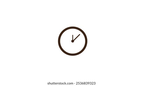 Abstract Simple Gray analogy clock isolated round circle on white background.