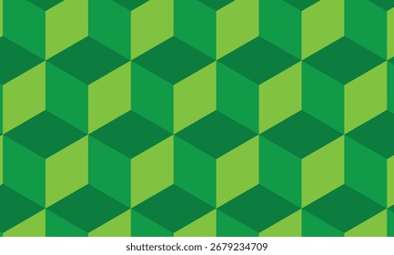 abstract simple green 3d cube pattern can be used background.