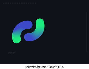Resumen de fondo de formas simples de degradado verde, azul