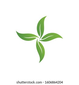 Abstract Simple Green leaf logo icon vector design. Plant, nature and ecology vector logo. Ecology logo Logotype concept icon. Vector illustration, eps10