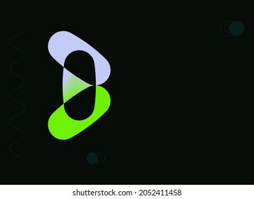 Abstract simple green, purple gradient shapes background