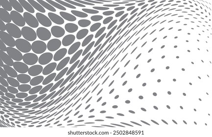 abstract simple grey big to small wavy dot pattern art can be used background.