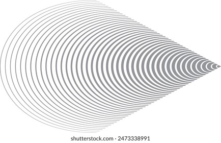 abstracto simple forma de cono gris delgado a grueso arte de la línea se puede utilizar de fondo.