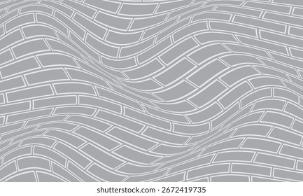Modelo gris simple abstracto de la onda de la pared del ladrillo del contorno conveniente para el fondo.