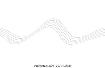 Diseño de línea de onda gris simple abstracto adecuado para el fondo.