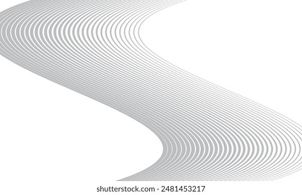 Abstractas gris simple ondulado delgado a grueso patrón de línea. geométrico repetir línea de rayas onduladas.