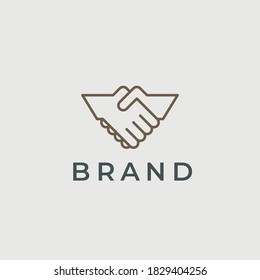 Abstract simple handshake icon. Two hands together. Trust, friendship, partnership, agreement, business, success, money, deal, contract, team, symbol icon.