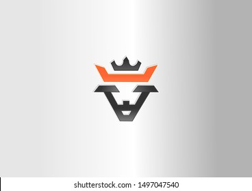abstract Simple head bull logo design