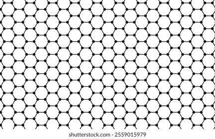abstract simple hexagon line and dot pattern can be used background.