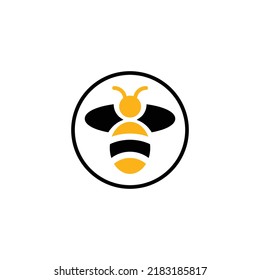 Abstract simple honey bee icon or logo design.