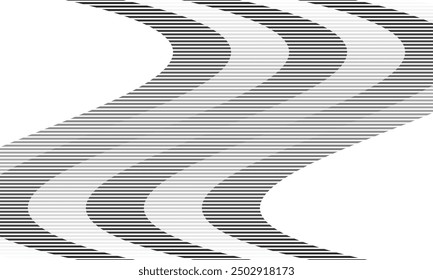 abstract simple horizontal black white gradient irregular flag pattern art can be used background.