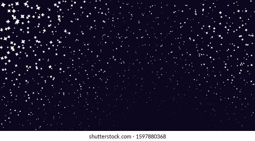 Abstract simple illustration on black backdrop. Decoration starry elements.
