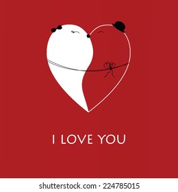 Abstract and simple illustration showing a happy couple