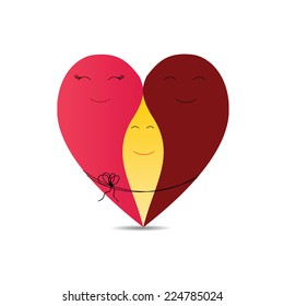 Abstract and simple illustration showing a happy family.