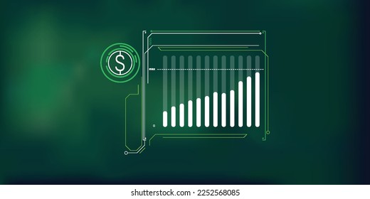 Abstract simple infographics about dollar price growth.